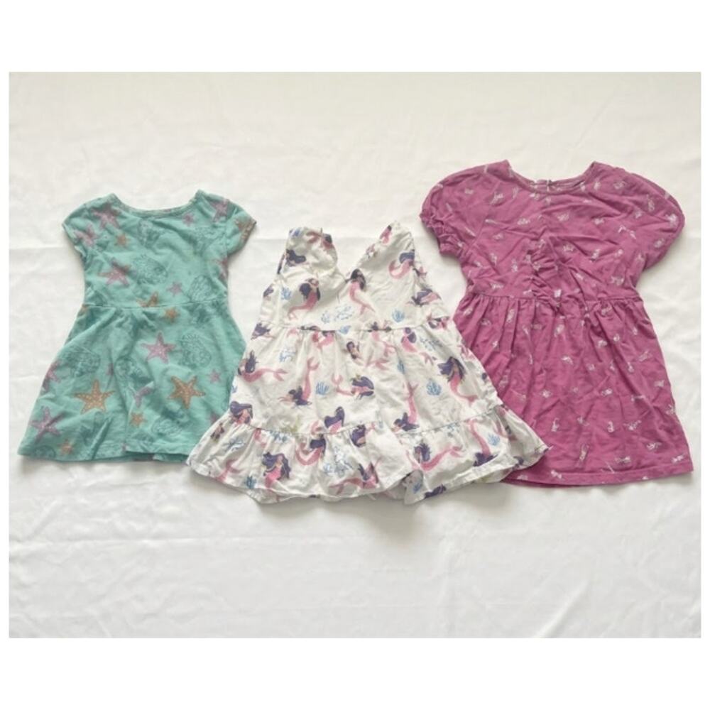 Girls Toddler Dress Lot 3T 4T 5T | Hatley Disney Little Mermaid Pink Teal White